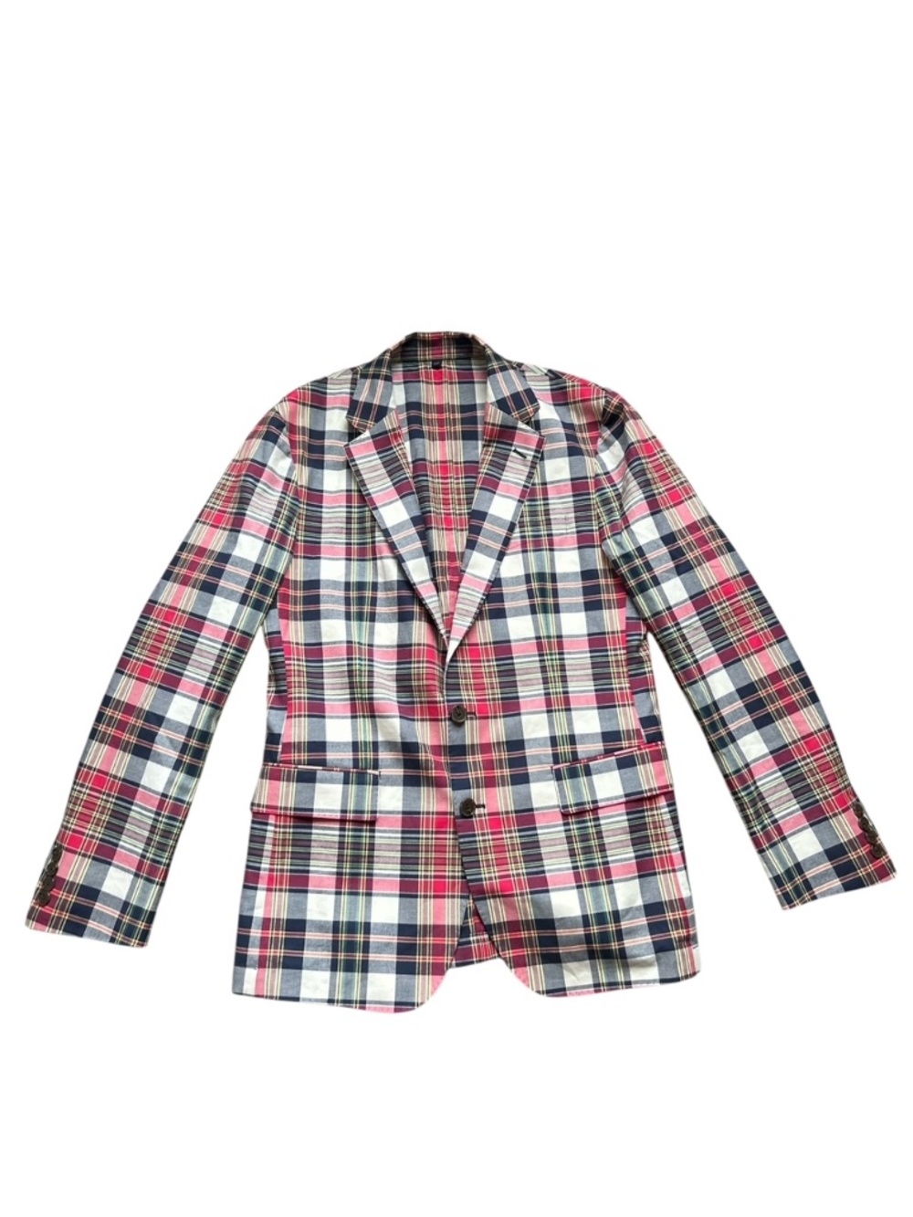 J Crew Thompson Men Tartan Plaid Lightweight Blazer Jacket SZ 38R